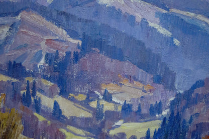Oil painting Mountain landscape Vasylʹ Georhiyovych Gabda