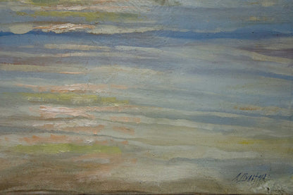 Oil painting Sun rays in the sea Unknown artist