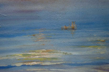 Oil painting Sun rays in the sea Unknown artist