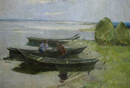 Oil painting Near the shore Sevastyanov Victor Grigorievich