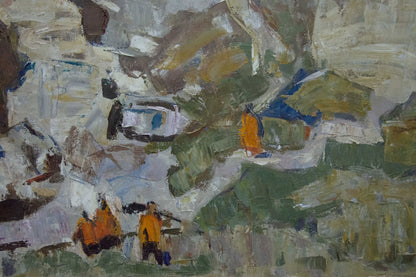 Oil painting Sail to the ferry Konovalov Yuri Alexandrovich