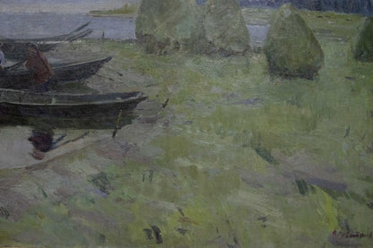 Oil painting Near the shore Sevastyanov Victor Grigorievich