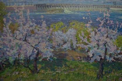 Oil painting Garden by the shore Fomin Anatoly Nikiforovich