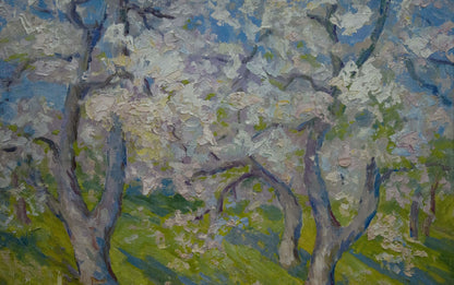 Oil painting Trees are blooming Kogan-Shats Matvey Borisovich