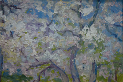 Oil painting Trees are blooming Kogan-Shats Matvey Borisovich