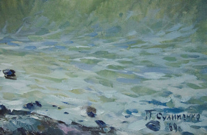 Oil painting Seascape with awakening Petr Sulimenko
