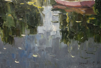 Oil painting Boats near the shore Yarovoy Stepan Kalinovich