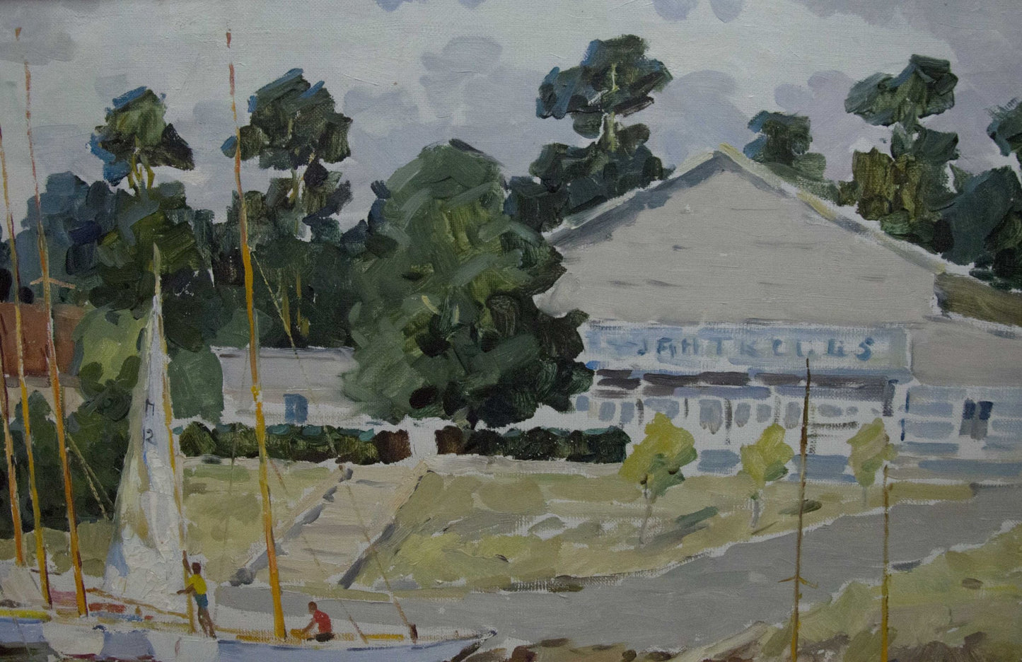 Oil painting Boats near the shore Yarovoy Stepan Kalinovich