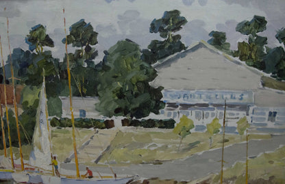 Oil painting Boats near the shore Yarovoy Stepan Kalinovich