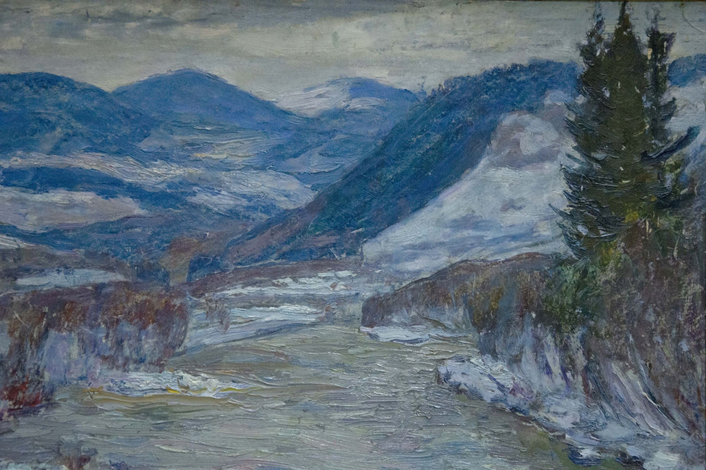 Oil painting Winter landscape Kontratovich Ernest Rudolfovich