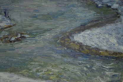 Oil painting Winter landscape Kontratovich Ernest Rudolfovich