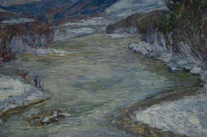 Oil painting Winter landscape Kontratovich Ernest Rudolfovich