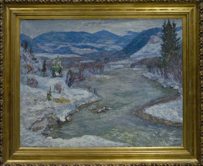 Oil painting Winter landscape Kontratovich Ernest Rudolfovich