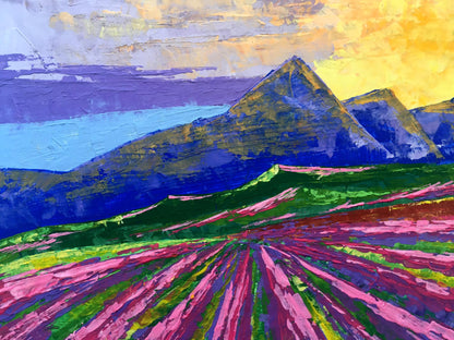Oil painting Sunrise on the mountains Zadorozhnya V. V.