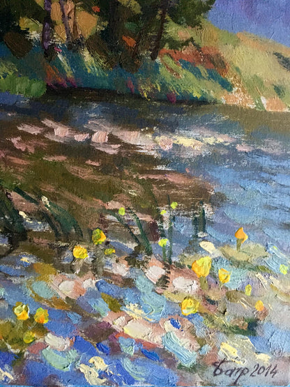 Oil painting Hot day by the stream Vladimir Batrakov