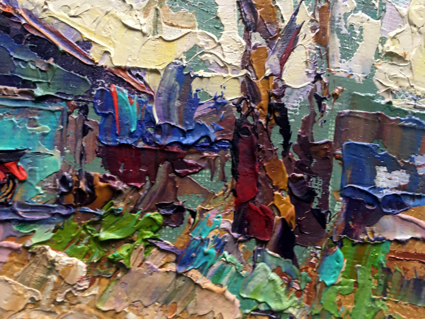 Oil Painting Nature Village 