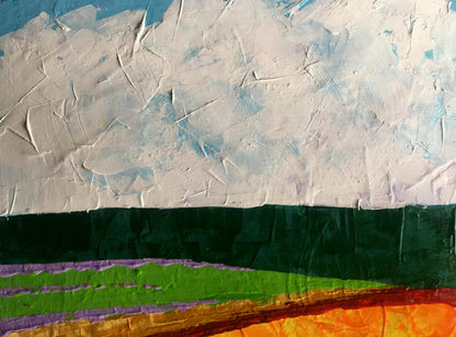 Oil painting Summer perspective after rain V. Zadorozhnya