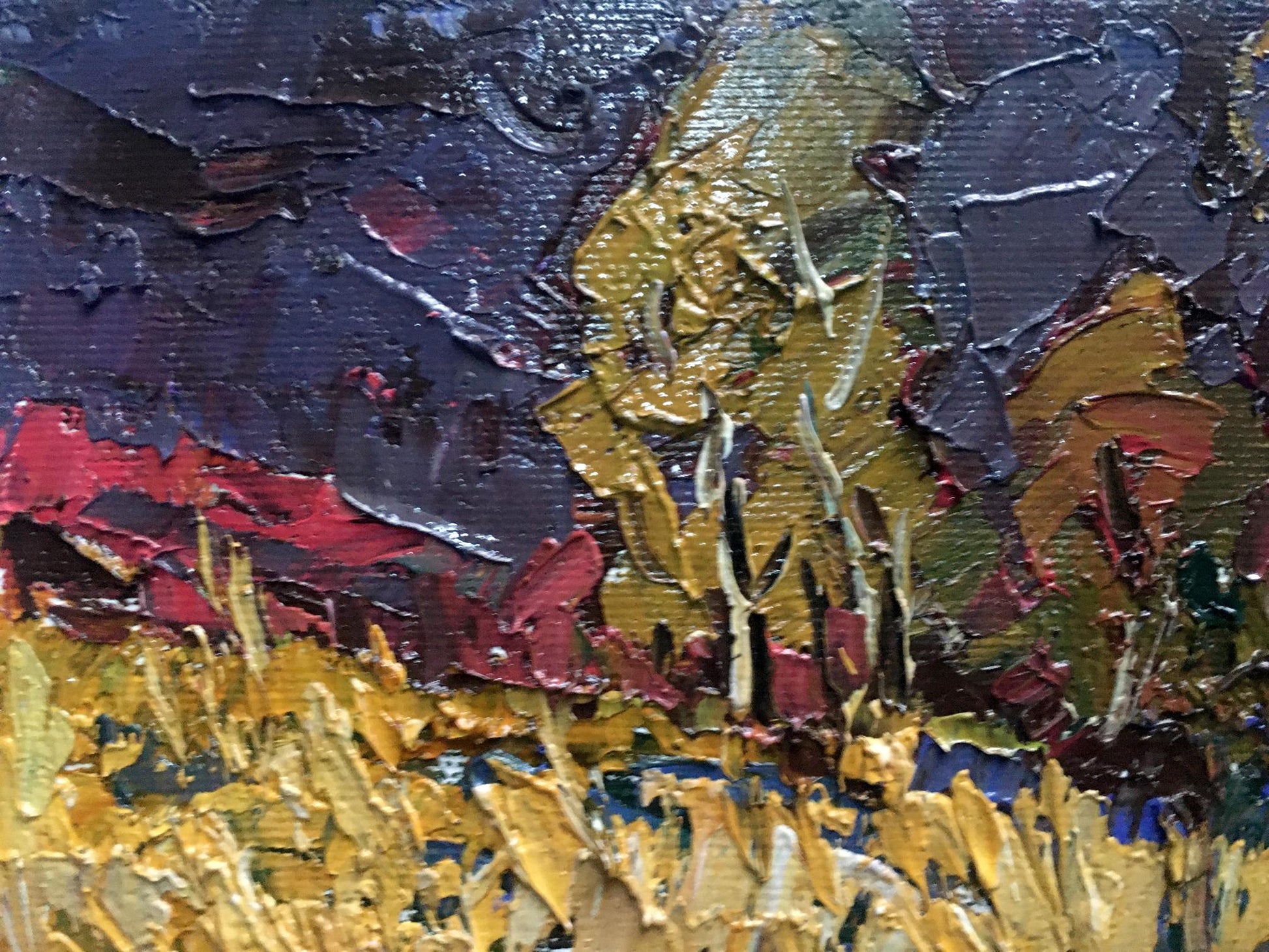 Oil Painting Nature Landscape Village