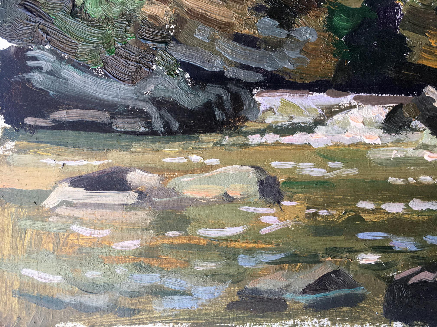 Oil painting Rest in the forest Batrakov Vladimir Grigorievich