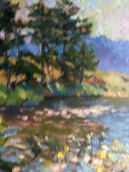 Oil painting Hot day by the stream Vladimir Batrakov
