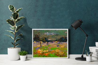 Oil Painting Nature Landscape Village landscape Art 