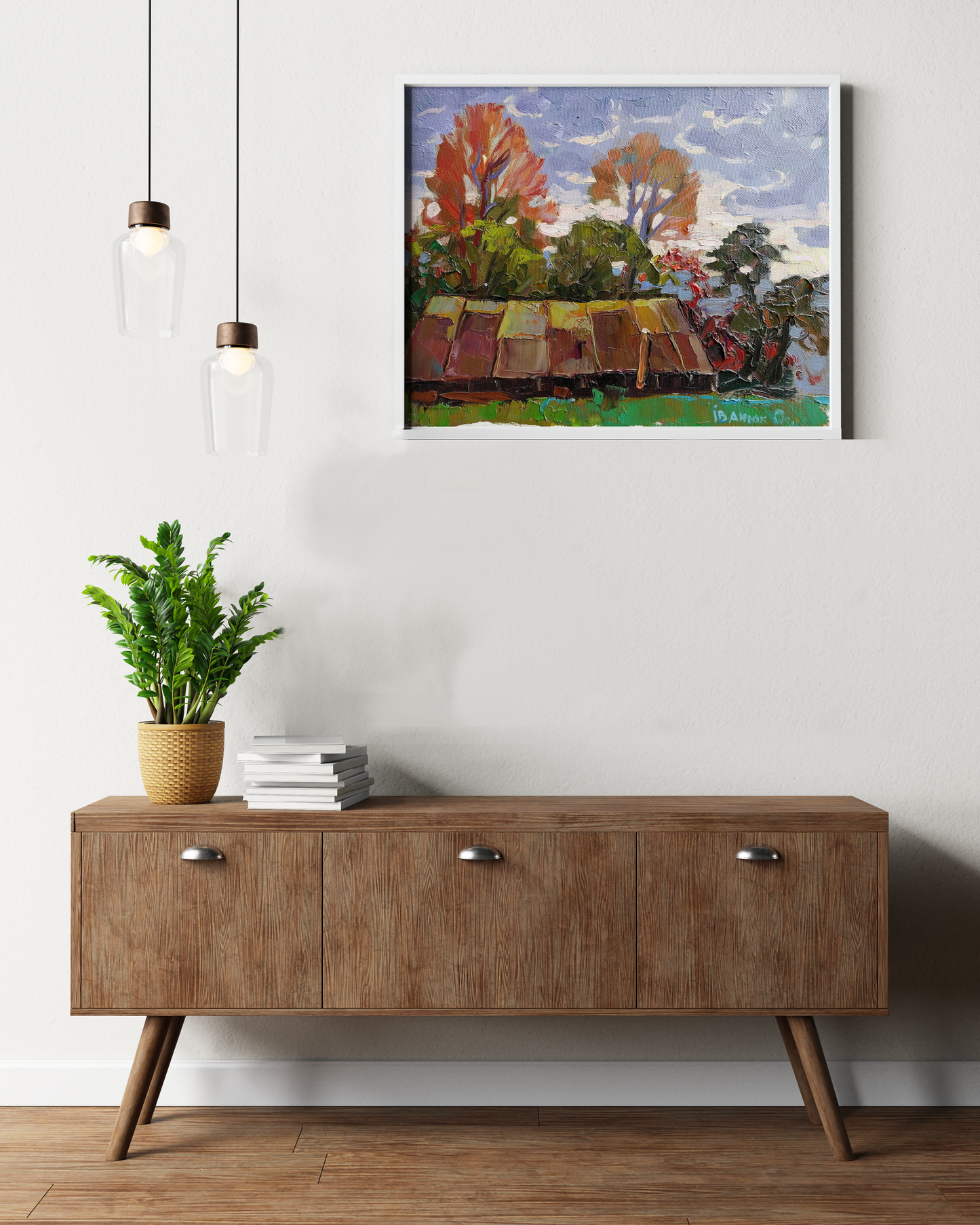 Oil painting Native home