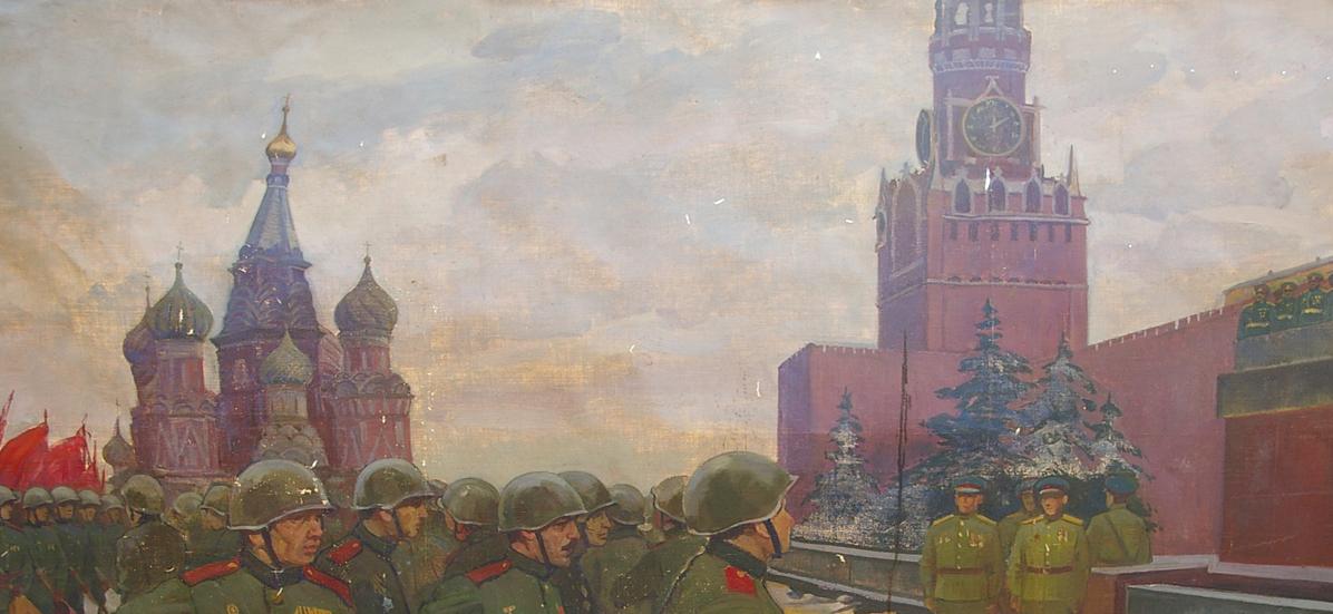 Oil painting Military parade Baroyants Mikhail Sergeevich