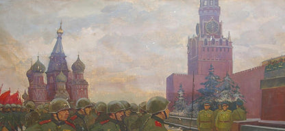 Oil painting Military parade Baroyants Mikhail Sergeevich