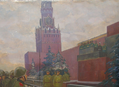 Oil painting Military parade Baroyants Mikhail Sergeevich