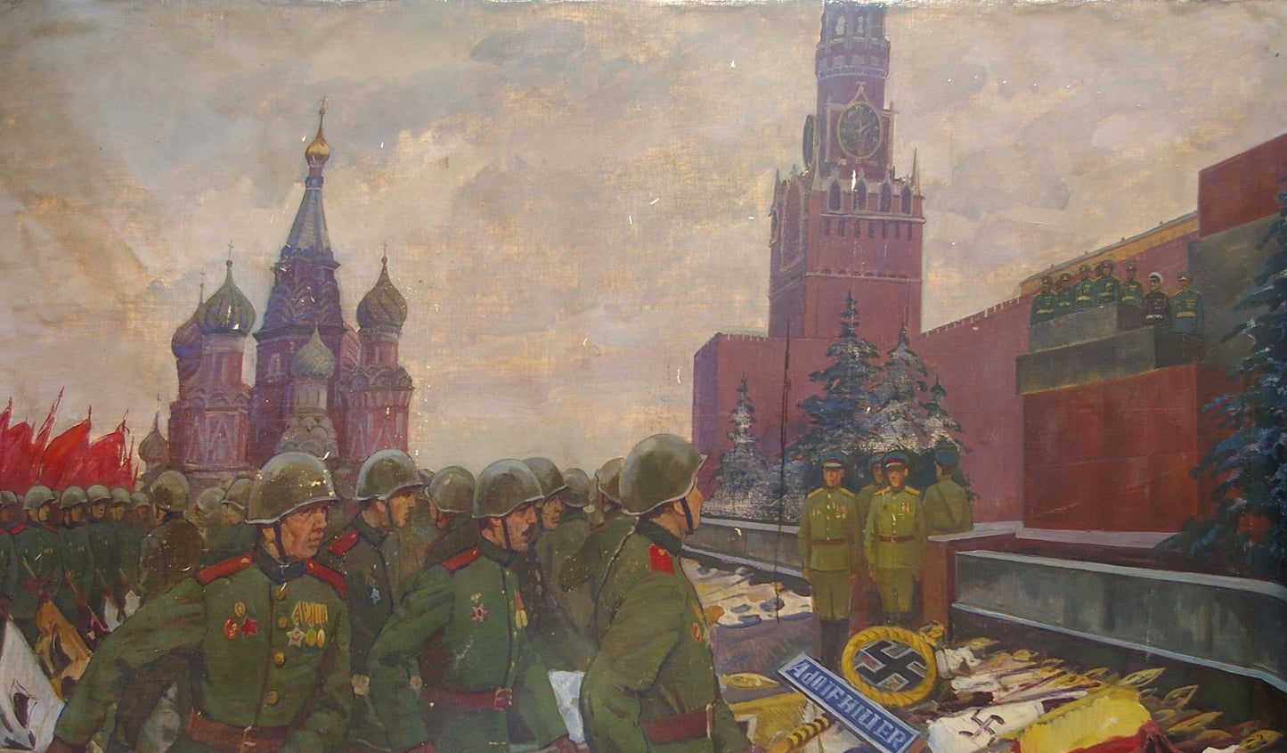 Oil painting Military parade Baroyants Mikhail Sergeevich