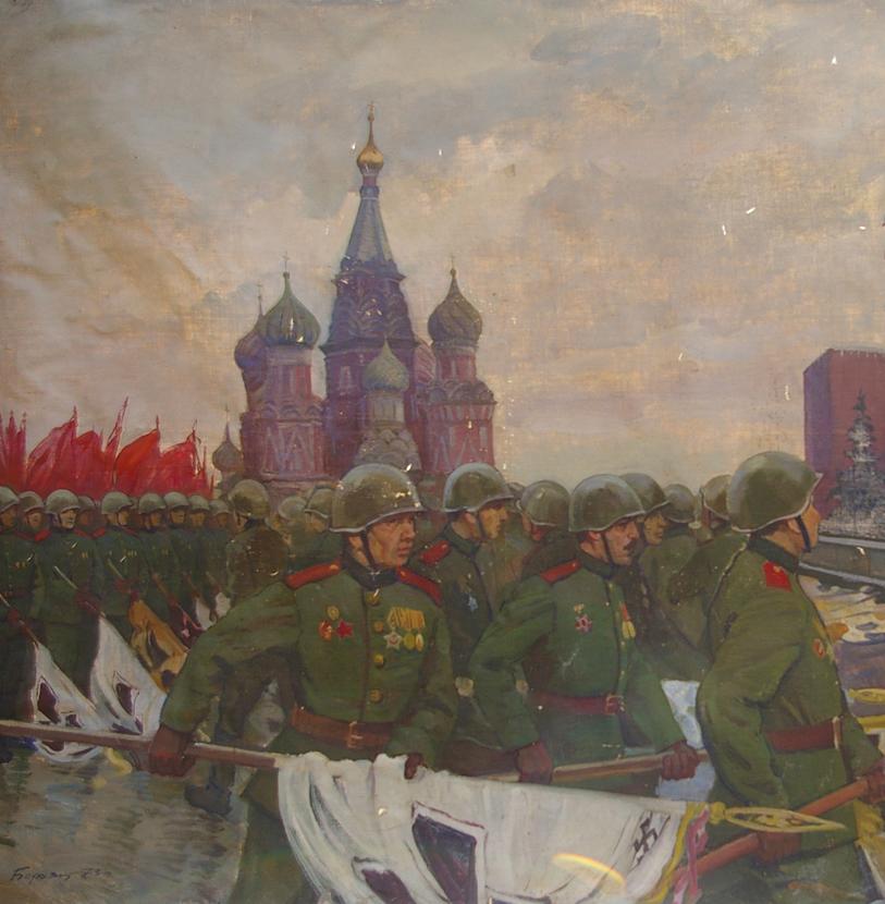 Oil painting Military parade Baroyants Mikhail Sergeevich