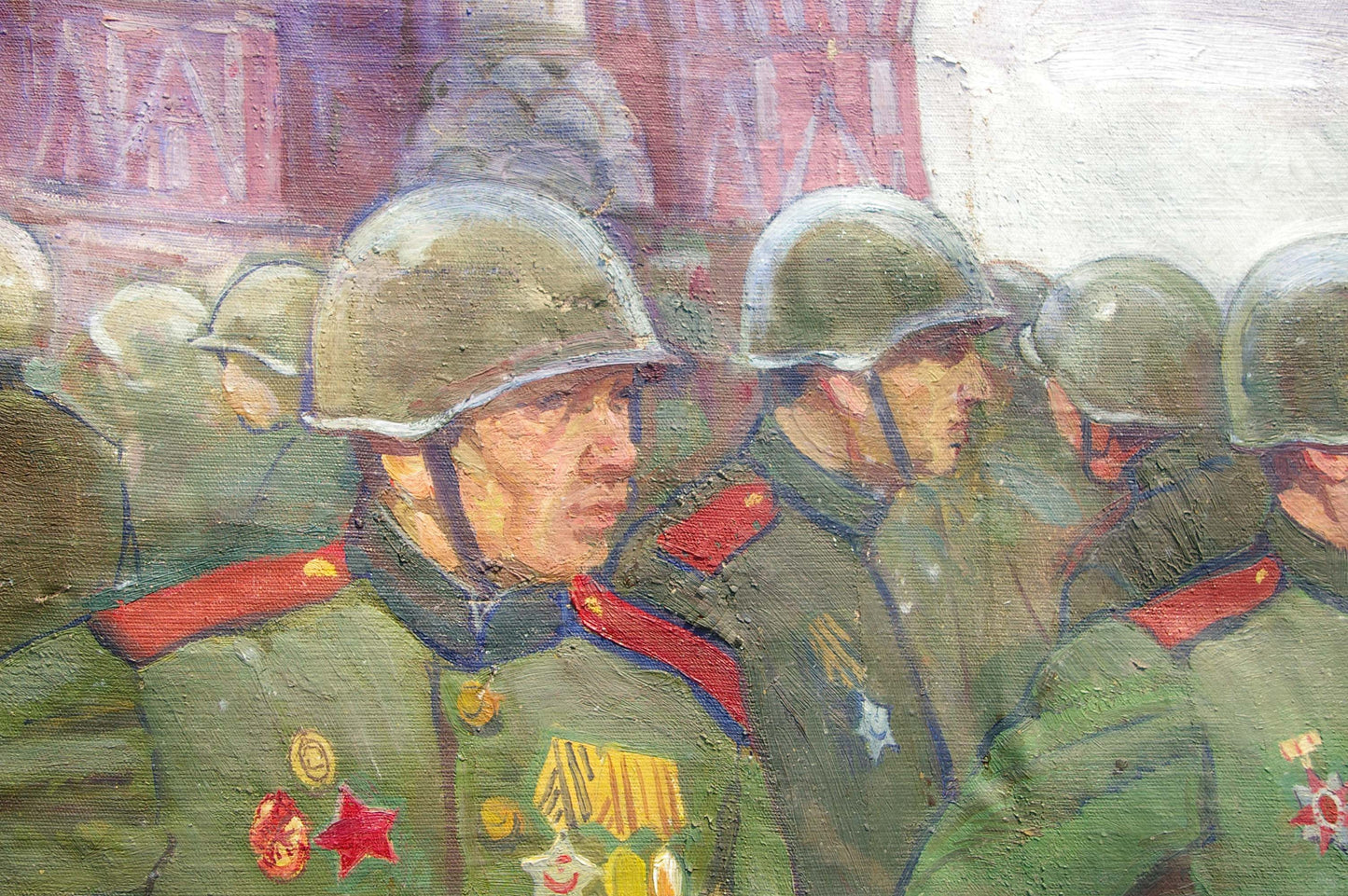 Oil painting Military parade Baroyants Mikhail Sergeevich
