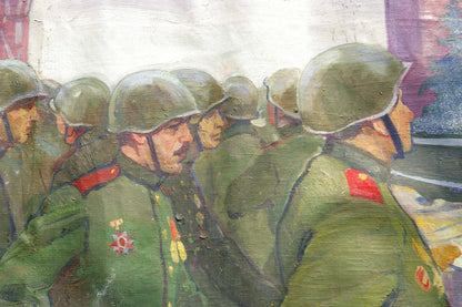 Oil painting Military parade Baroyants Mikhail Sergeevich