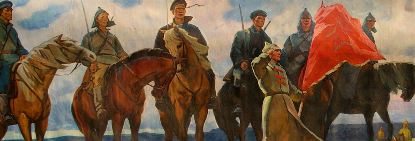 Oil painting Soldiers and Lenin Unknown author
