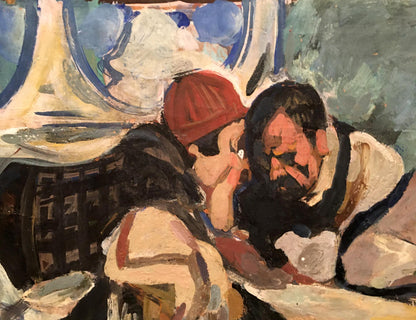 Double oil painting Portrait of a girl