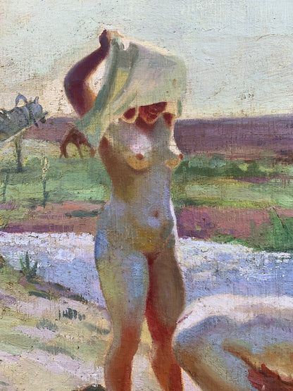 Oil painting rural oasis