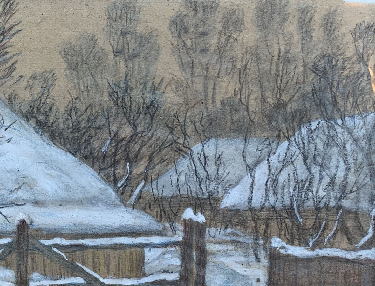 Color pencils painting winter mood A.G.Cherkas