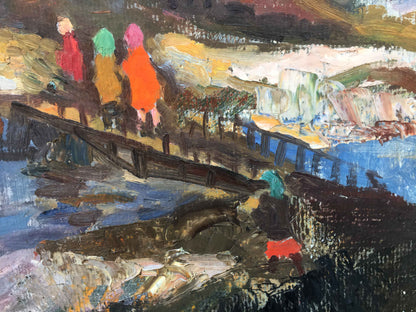 Pavel Leontievich Porotnikov's oil painting showcases April in a village setting