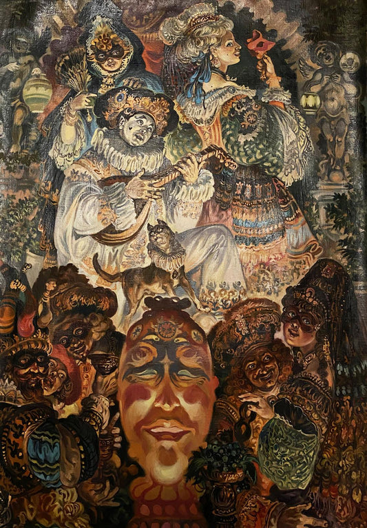 Oil painting 18th century masquerade buy