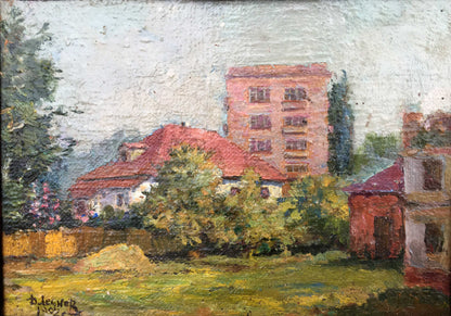 City oil painting Lednev Dmitry