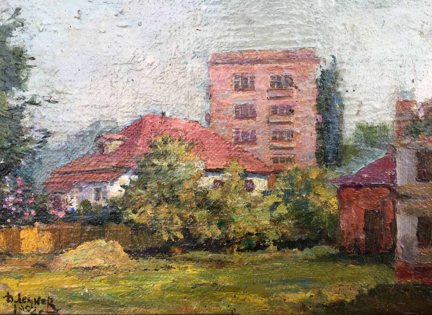 City oil painting Lednev Dmitry