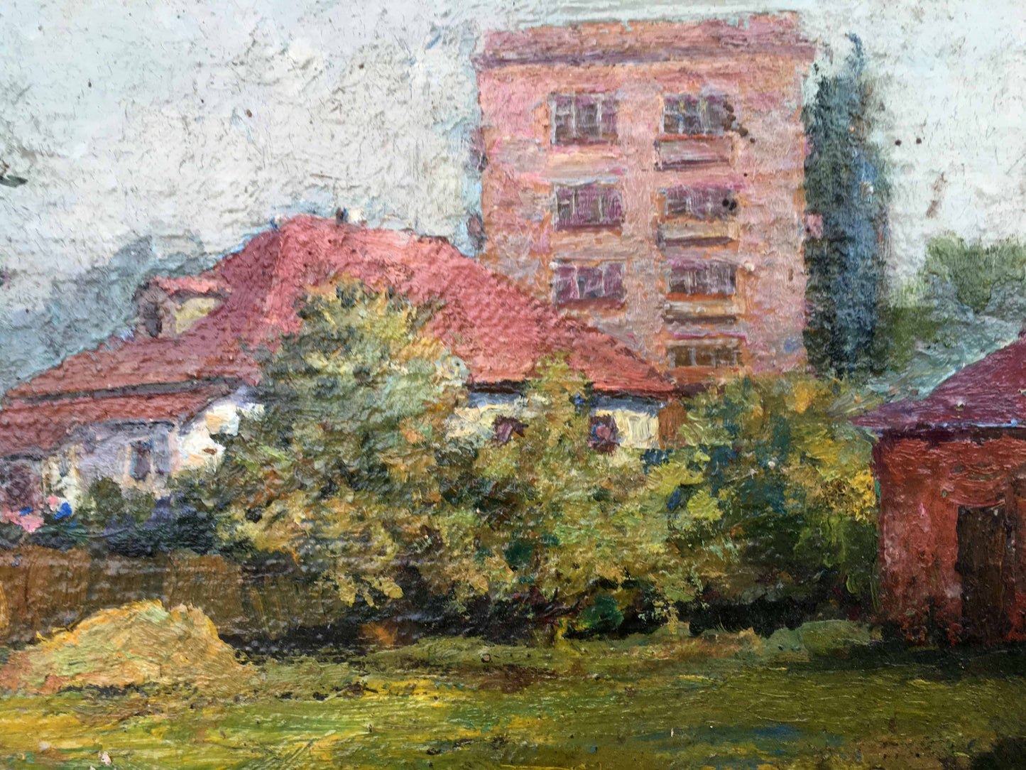 City oil painting Lednev Dmitry