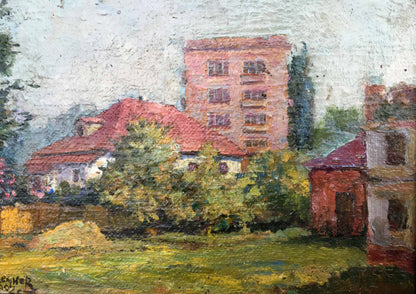 City oil painting Lednev Dmitry