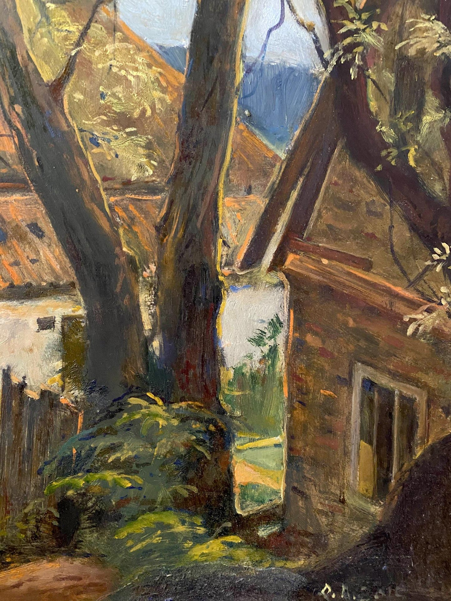 oil village painting