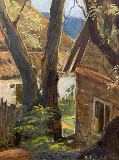 oil village painting