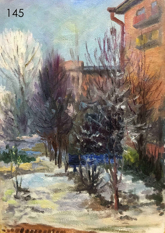 High-rise buildings oil painting Psunenko