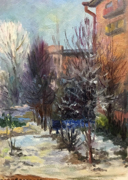 High-rise buildings oil painting Psunenko