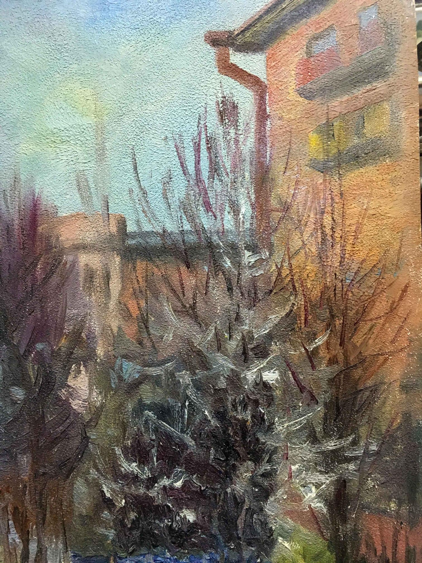 High-rise buildings oil painting Psunenko