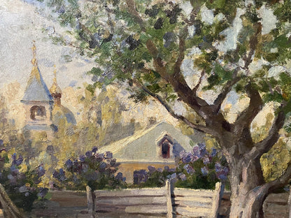 Oil painting Barnyard birds Vladimir Ivanovich Kozlovsky