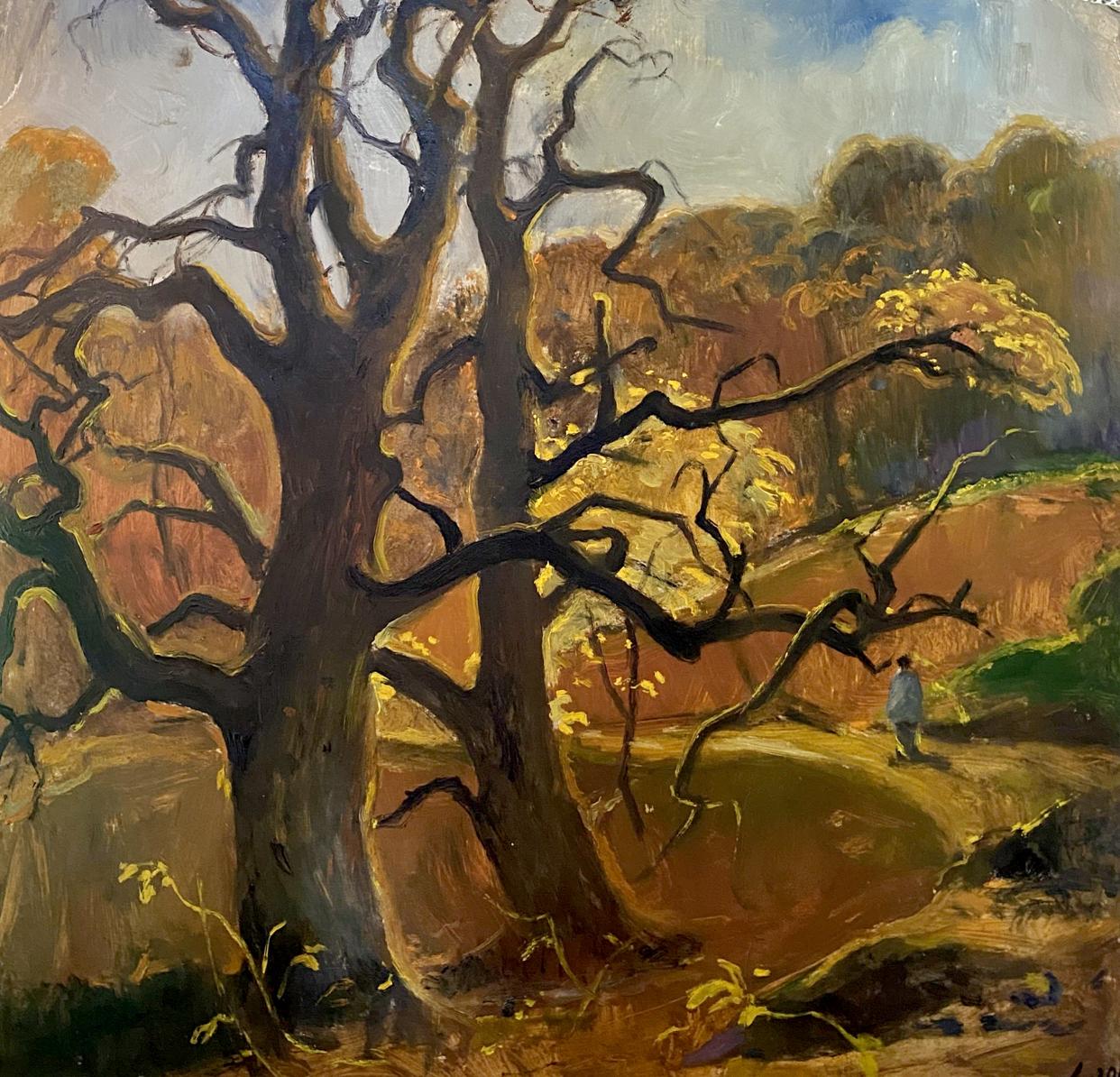 Oil painting Last leaves buy